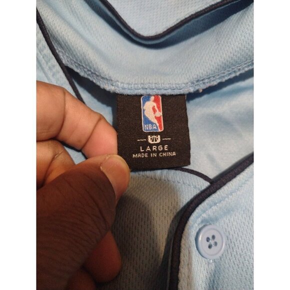 Chicago Bulls NBA Baseball Jersey Large L Light Blue #66 Rare Color To Find - Picture 7 of 10